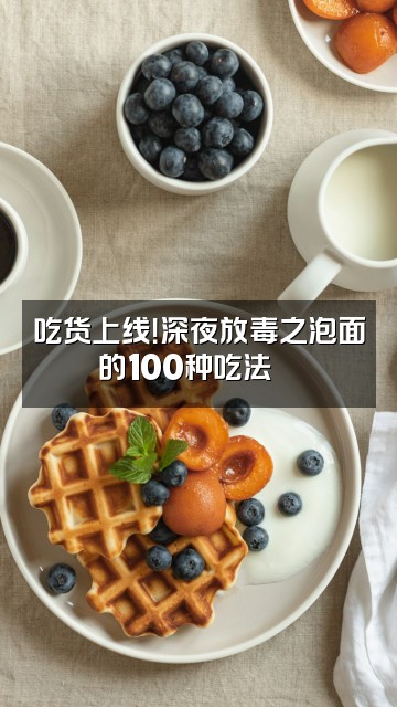 抖音HAC解压日常视频封面:吃货上线!深夜放毒之泡面的100种吃法🍜